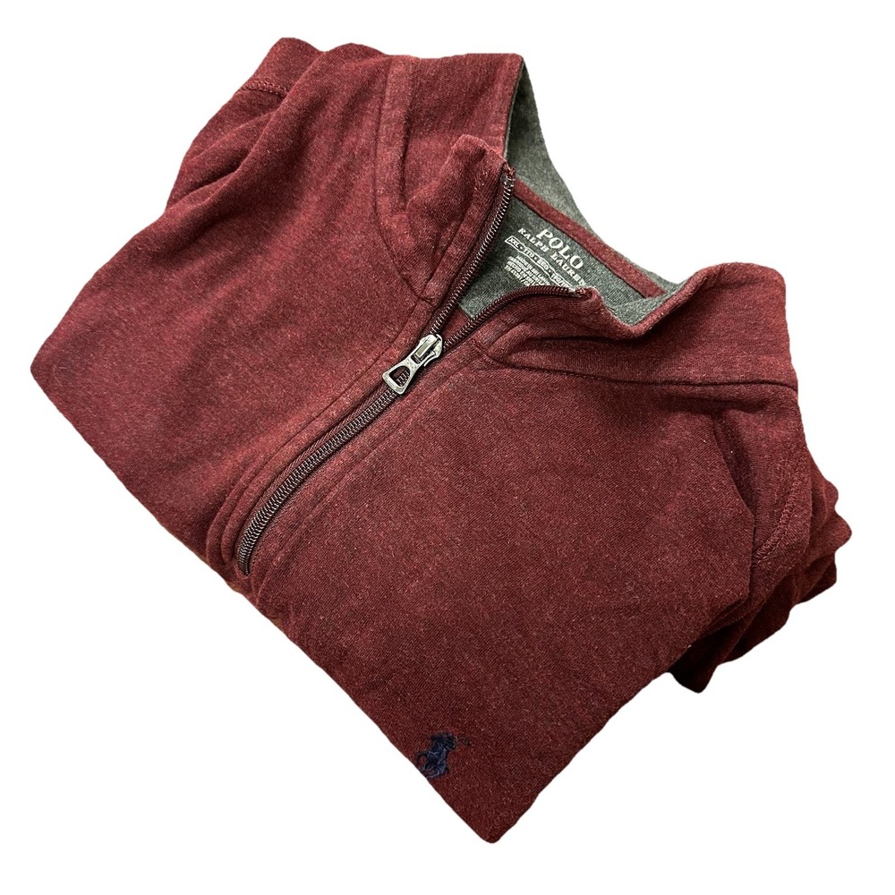 Polo Ralph Lauren‎ 1/4 zip Sweater mens XXL Cotton blend pullover Maroon Preppy